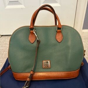 Dooney & Bourke Green and Tan Satchel